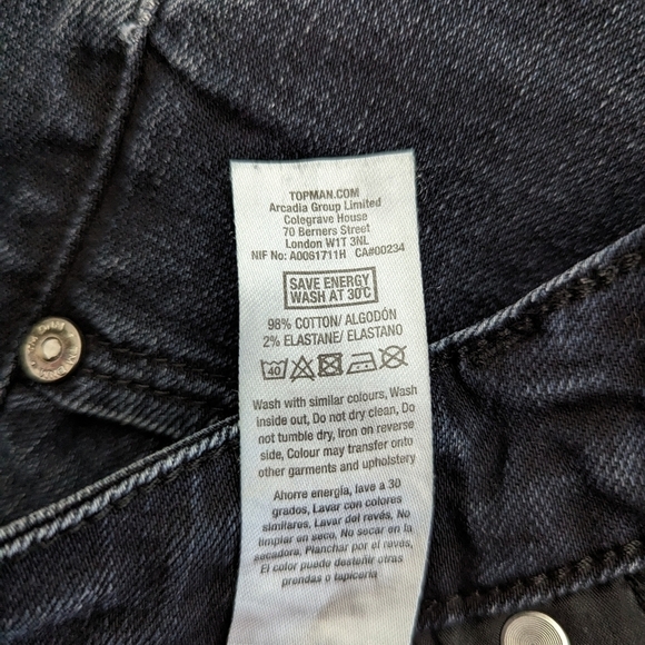 TOPMAN Men's Distressed Jeans Size 30 Dark Blue Denim Pants - Picture 9 of 10